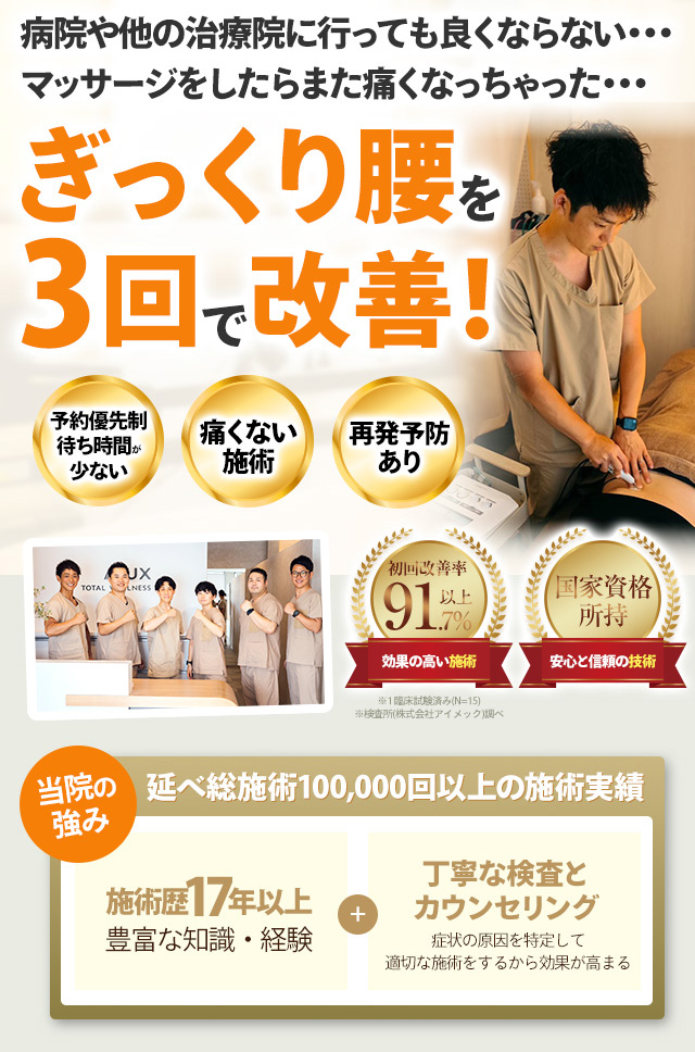 ぎっくり腰ファーストビュー